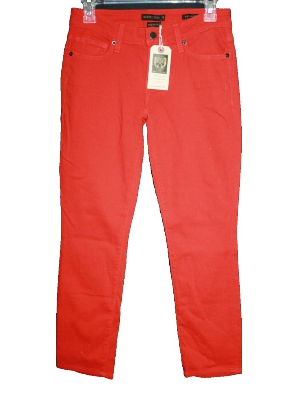 Genetic Denim The Liam Crop Straight Leg Red Jeans Women's Size 26 (26x26) NEW
